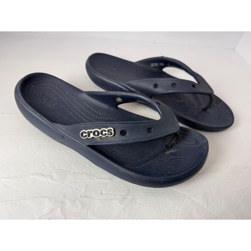 Crocs Crocband Flip Flops Navy Blue Mens 13 Sandals 11033-410